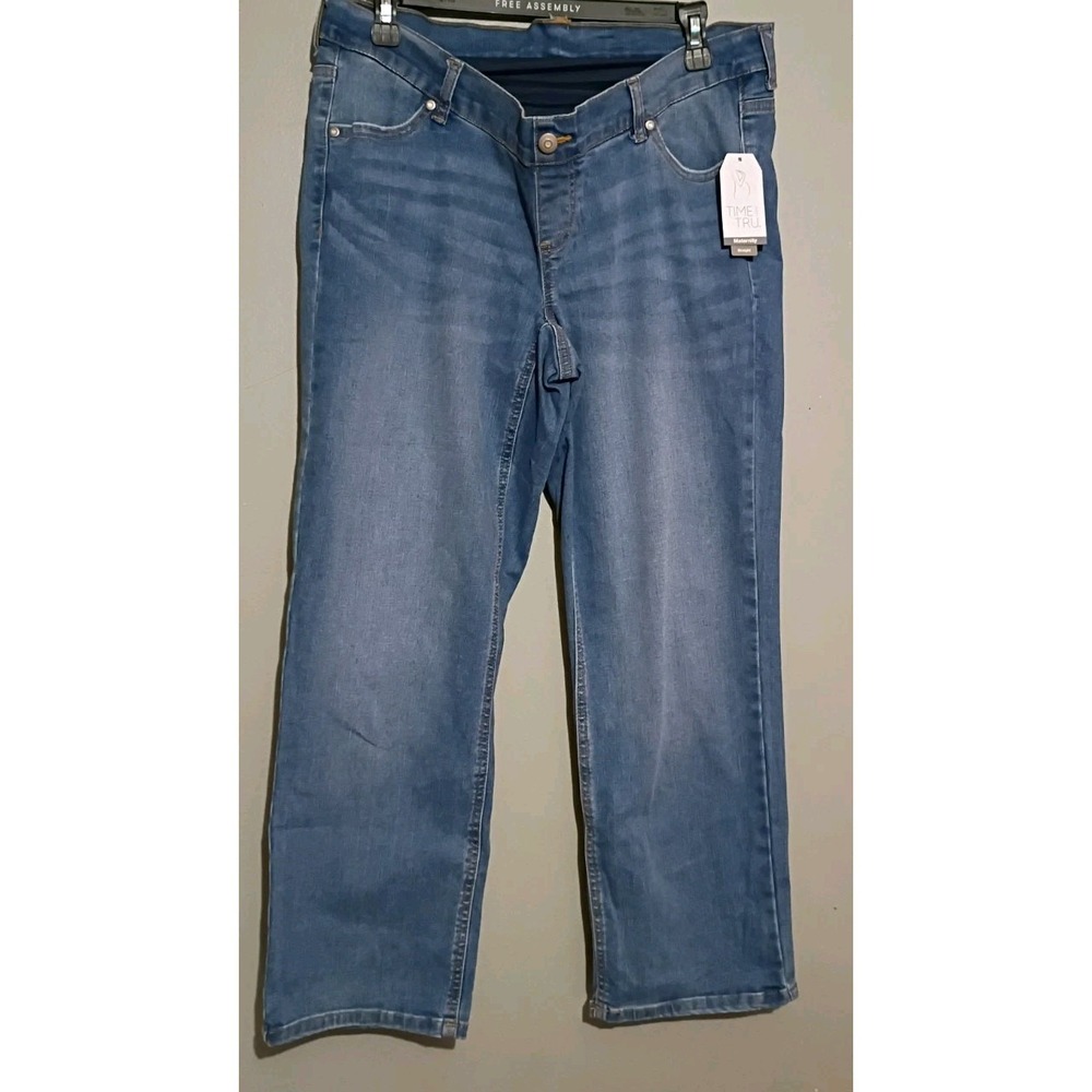Time and‎ Tru Women's Maternity Straight Leg Jeans, 27" Inseam, Size M (8-10)